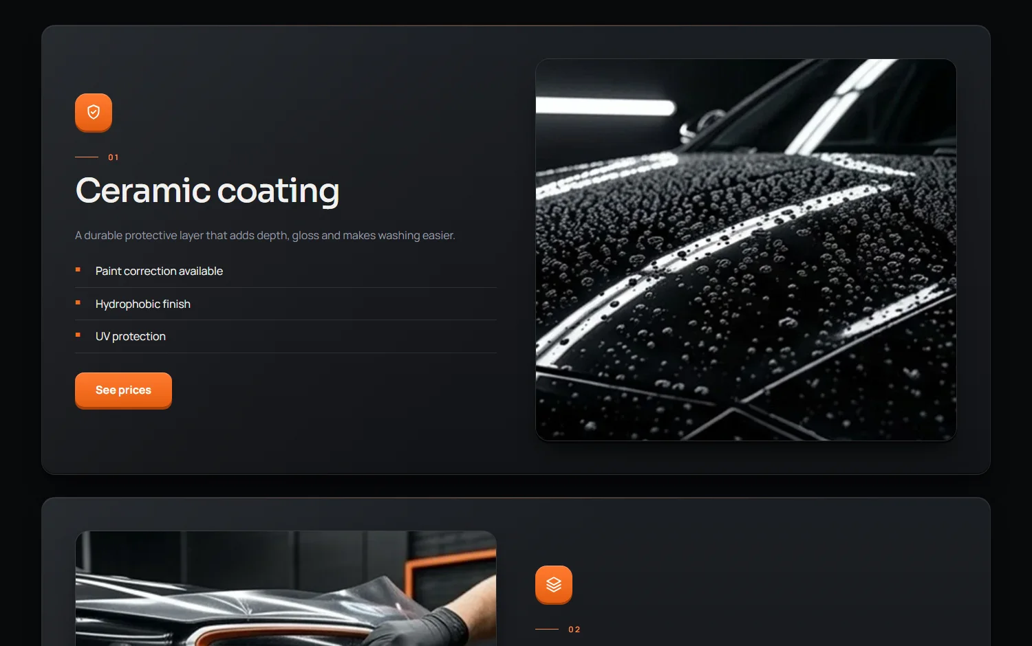 Meridian Detail services page